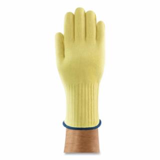 43-113 Heat and Flame Resistant Gloves, Kevlar Para Aramid with Silica, Cotton Liner, Yellow, Size 10