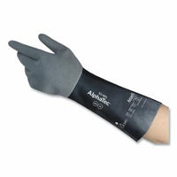 53-001 Chemical-Resistant Gloves, Size 7, Black/Gray