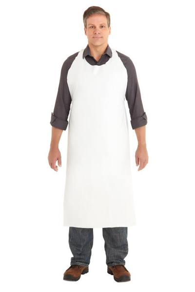 AlphaTec Premium Quality Vinyl Monotex Aprons, 34 in x 44 in, White