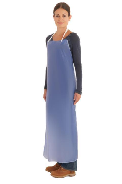 PVC Apron, 56-007, 6 mil, 3-Pc 28 in Ties, 33 in x 47 in, Blue