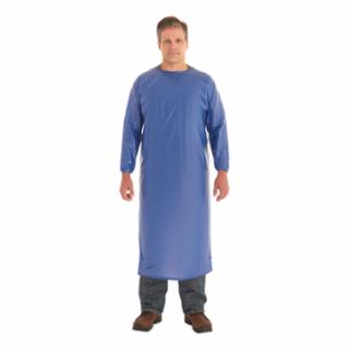 Coat Apron, 8 mil, Vinyl, X-Large, Blue
