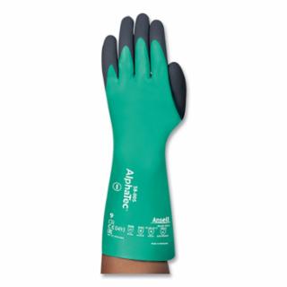 AlphaTec 58-005 Nitrile/Neoprene Coated Supported Chemical Resistant Gloves, Size 9, Green