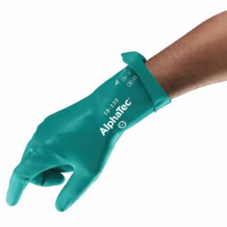 58-330 AQUADRI Medium-Duty Nitrile Gloves, Gauntlet Cuff, Soft Foam Lining, Size 11, Green