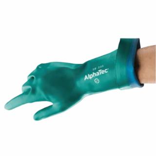 58-335 AQUADRI Heavy-Duty Nitrile Gloves, Gauntlet Cuff, Soft Foam Lining, Size 10, Green