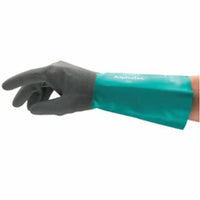 AlphaTec 58-535B Gloves, 8, Grey/Teal, 14 in Cuff