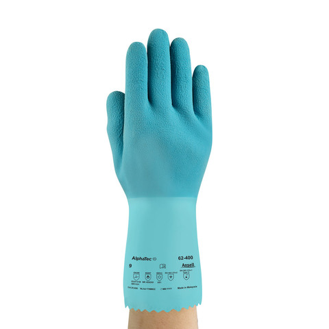 Hy-Care Gloves, 11, Natural Latex, Blue