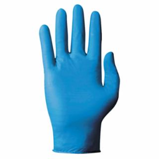 92-575 Nitrile Powdered Disposable Gloves, Textured Fingers, 4.3 mil Palm/5.5 mil Fingers, Small, Blue