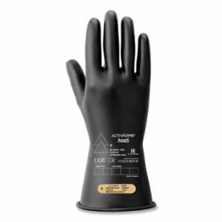 RIG Electrical Insulating Gloves, 11 in L, Class 00, Size 7, Black, Ultra Lightweight