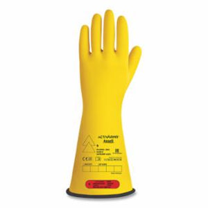 RIG Electrical Insulating Gloves, 14 in L, Class 0, Size 8, Yellow and Black