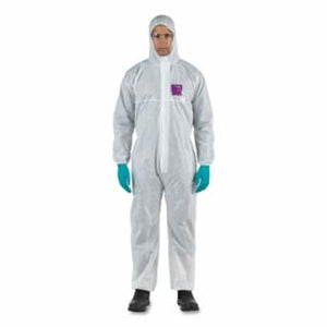 1500 Stitched Model 101 Breathable Coveralls, White, Hooded, Large