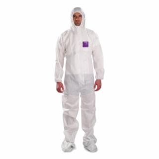 1500 Stitched Model 106 Breathable Coveralls, Hood, Boot, White, 4X-Large