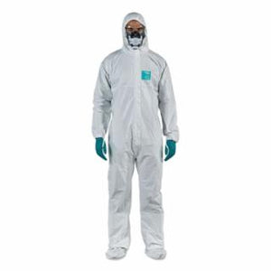 1500 PLUS Stitched Model 107 Superior Breathable Coveralls, Serged Seams, Hood, Boot, White, Size 3X-Large