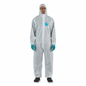 1500 PLUS Stitched Model 111 Breathable Coveralls, Serged Seams, Hooded, White, Size 3X-Large