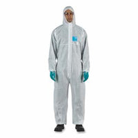 1500 PLUS Stitched Model 111 Breathable Coveralls, Serged Seams, Hooded, White, Size 5X-Large