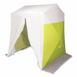 Deluxe Work Tent, 6 ft D x 6 ft W x 6.5 ft H, 1-Door w/Zipper, Hi-Viz Green/White