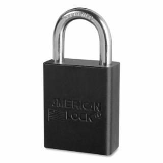 Anodized Aluminum Safety Padlock, 1/4 in dia, 1 in L, 25/32 in W, Blue, Keyed Alike, Keyed - 31761