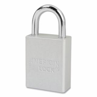 	Anodized Aluminum Safety Padlock, 1/4 in dia, 1 in L, 25/32 in W, Clear, Keyed Alike, Keyed - 35754