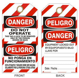 Danger Do Not Energize Equipment Locked Out Tags