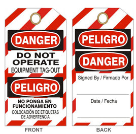 Do Not Operate Equipment Tag-Out Peligro No Ponga En Funcionamiento Colocacion De Etiquetas De Advertencia 