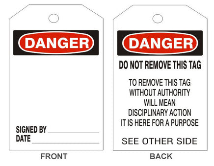 Danger Blank Tags - Back 2