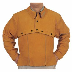 Leather Cape Sleeves, Snaps Closure, 2X-Large, Golden Brown