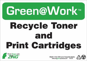 Green at Work Sign 'Recycle Toner & Print Cartridges' 10'x7'