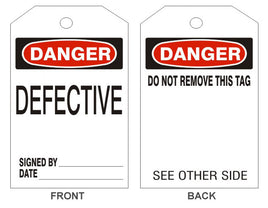 Danger Defective Tags - Back 1
