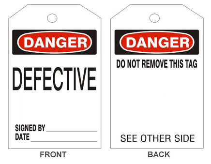 Danger Defective Tags - Back 1