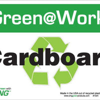 Green at Work Sign '<Recycle Symbol>Cardboard' 10'x7'