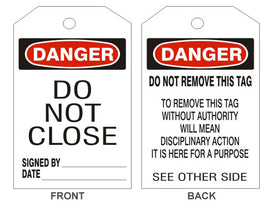 Danger Do Not Close Tags - Back 2