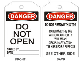 Danger Do Not Open Tags - Back 2