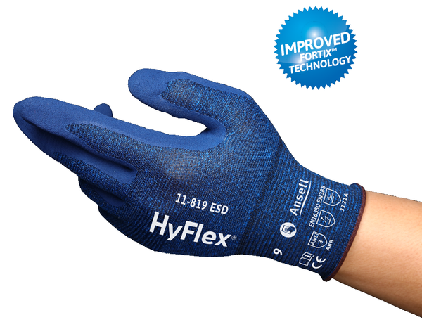 HyFlex 11-819 ESD - Durable, touchscreen-compatible gloves - Size 10