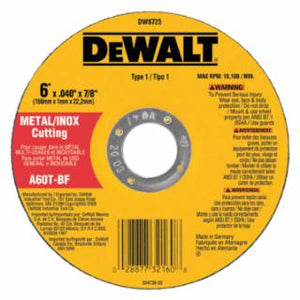 6"X.040"X7/8" A60T METALTHIN CUTOFF WHEEL TYPE1