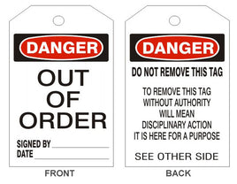 Danger Out Of Order Tags - Back 2