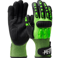 Seamless Knit HPPE Blend with Nitrile Grip and TPR Impact Protection - Green/Black - X-Large
