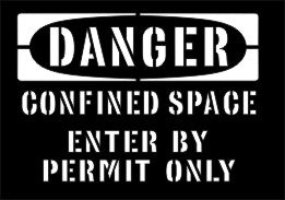 Danger Confined Space Enter By Permit Only Stencil - 12440