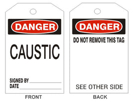 Danger Caustic Tags - Back 1