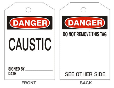 Danger Caustic Tags - Back 1