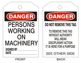 Danger Persons Working On Machinery Tags - Back 2