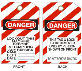 Danger Lockout This Machine Before Attempting Any Repair Tags