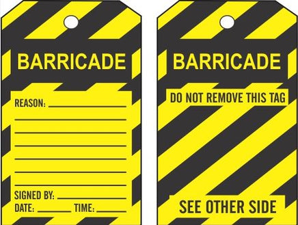 General Barricade Tags