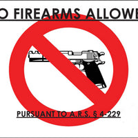 Concealed Carry Sign, Arizona, 10Hx14W, PL