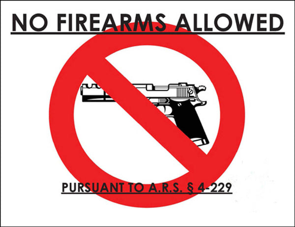 Concealed Carry Sign, Arizona, 10H x 14W, SA