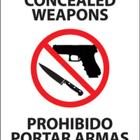 Concealed Weapons Biling Label, 7x5, 2-PK