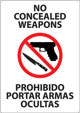 Concealed Weapons Biling Label, 7x5, 2-PK