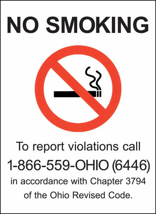 No Smoking Sign, Ohio, 14x10, SA