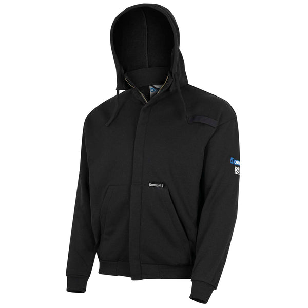 Hi-Vis 100% FR/Arc-Rated Heavyweight 12 oz Cotton Fleece Zip-Style Hoodie w/Detachable Hood - 2X-Large