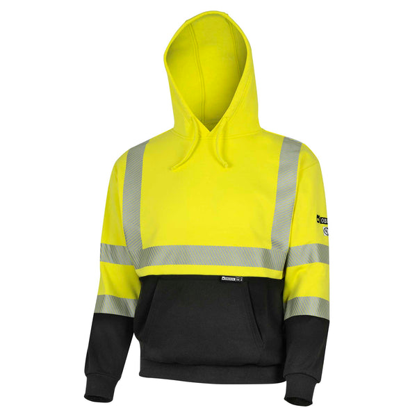 Hi-Vis 100% FR/Arc-Rated Heavyweight 12 oz Cotton Fleece Pullover Hoodie - 3X-Large