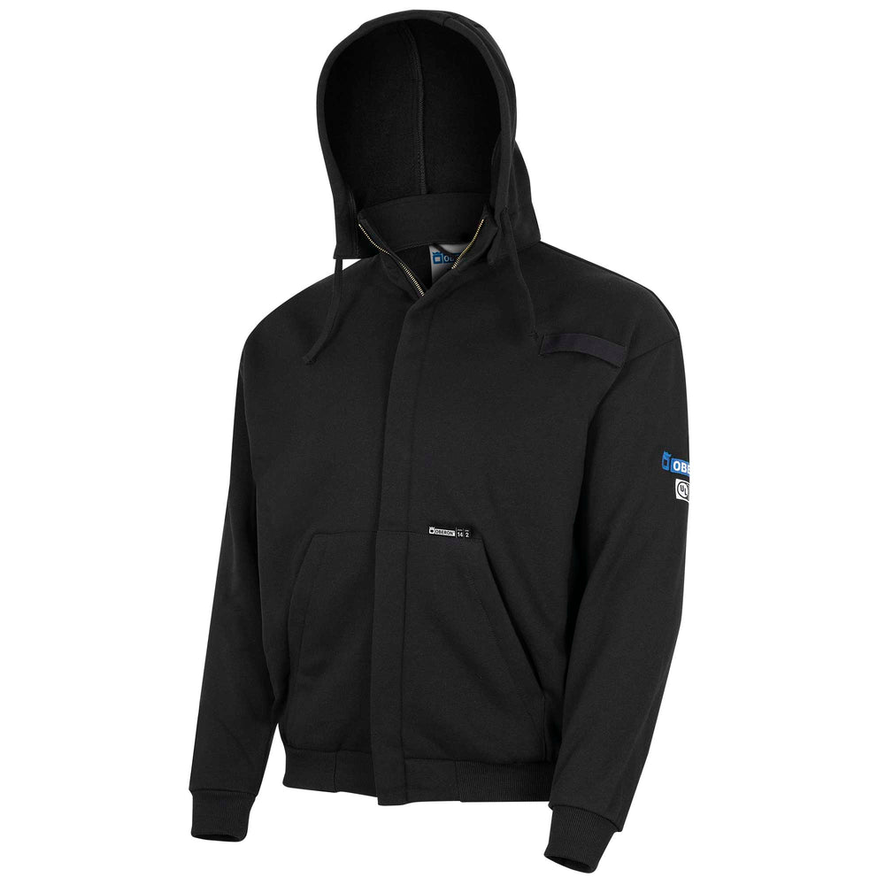 Hi-Vis 100% FR/Arc-Rated Heavyweight 12 oz Cotton Fleece Zip-Style Hoodie w/Detachable Hood - 4X-Large