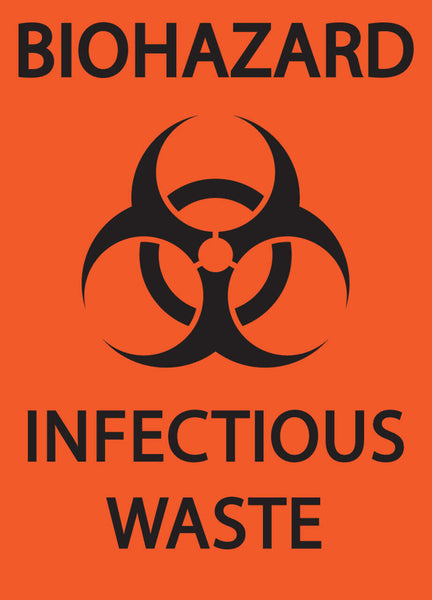 BioHazard Infectious Waste Sign, 10x7 Plastic